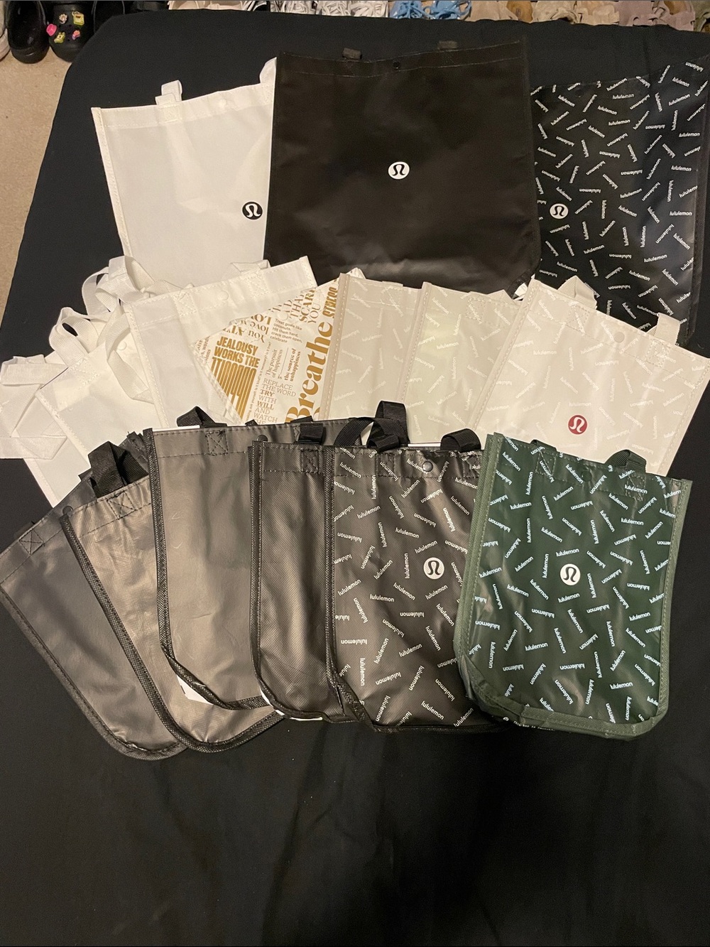 16 black and white Lululemon bag bundle